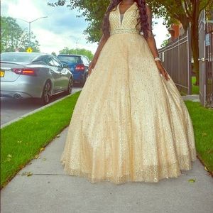 Gold Glitter Ballroom Gown